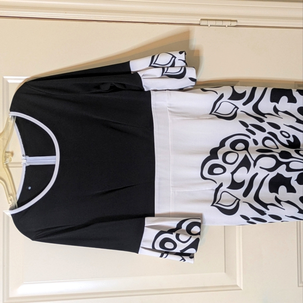 Black and White Patterned Dress